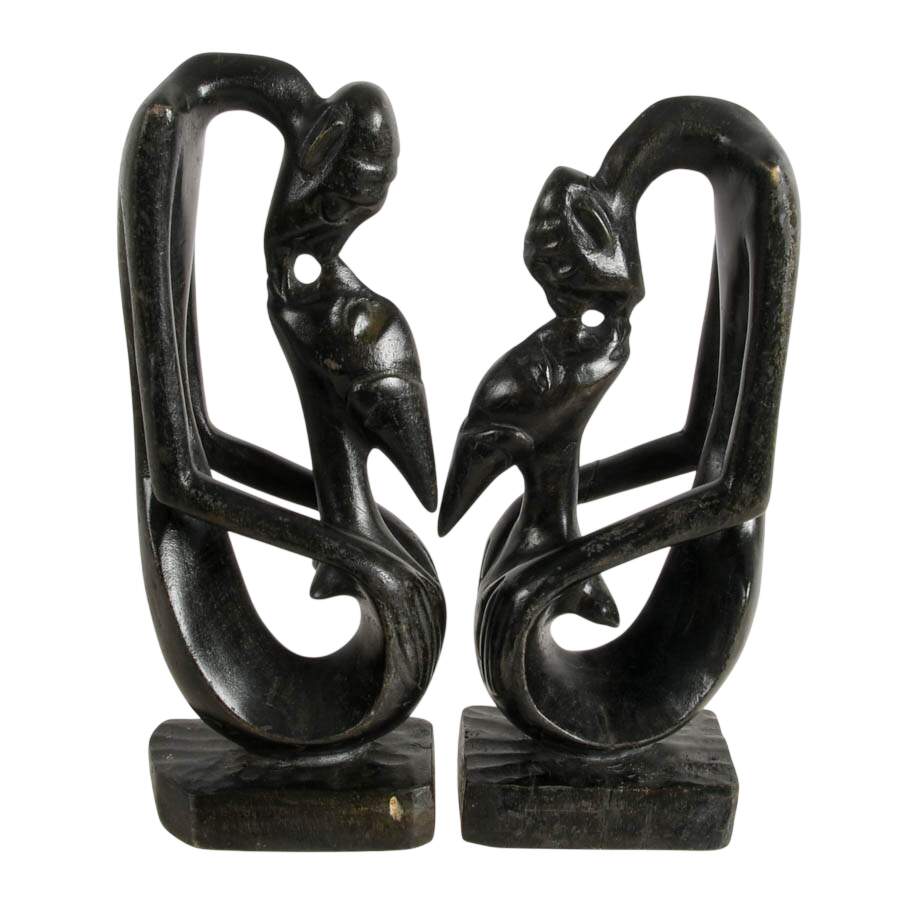 Hand-Carved African Wooden Bookends-5