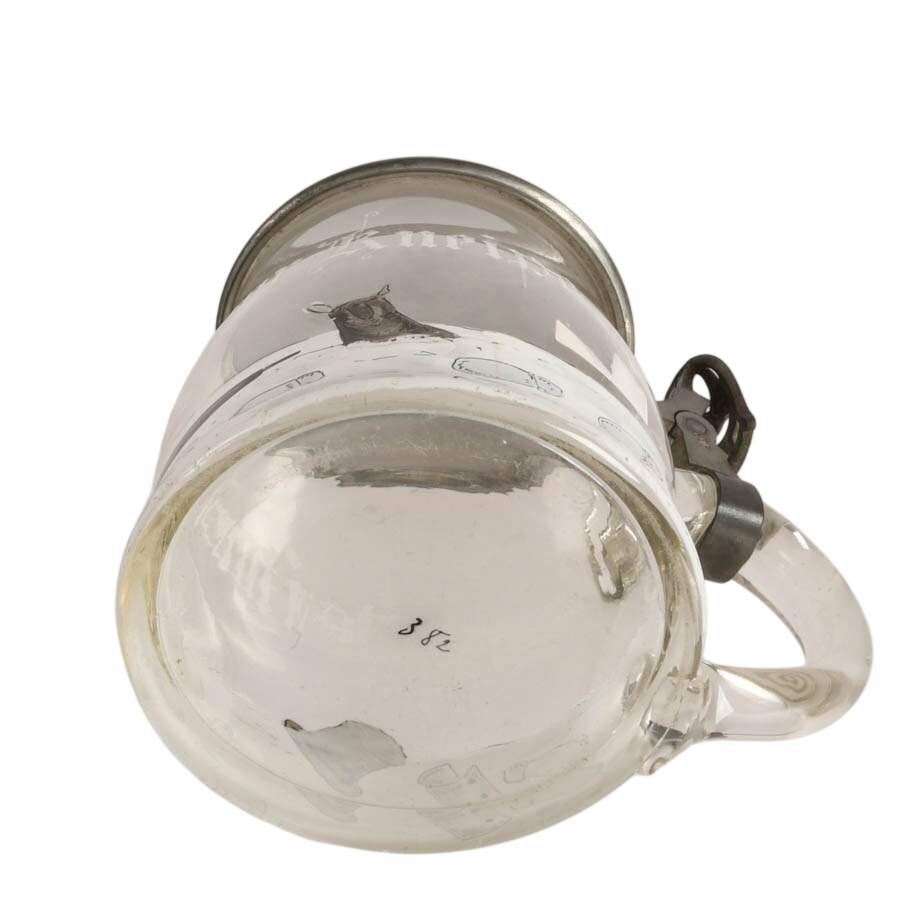 Antique German Half Liter Hand-Blown Glass Beer Stein-2