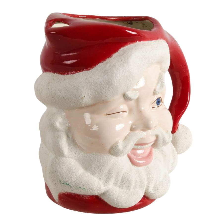 Mid-Century Ceramic Winking Santa Pitcher-5
