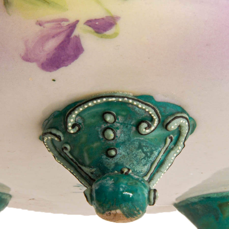Antique Nippon Porcelain Rose Bowl Vase-4
