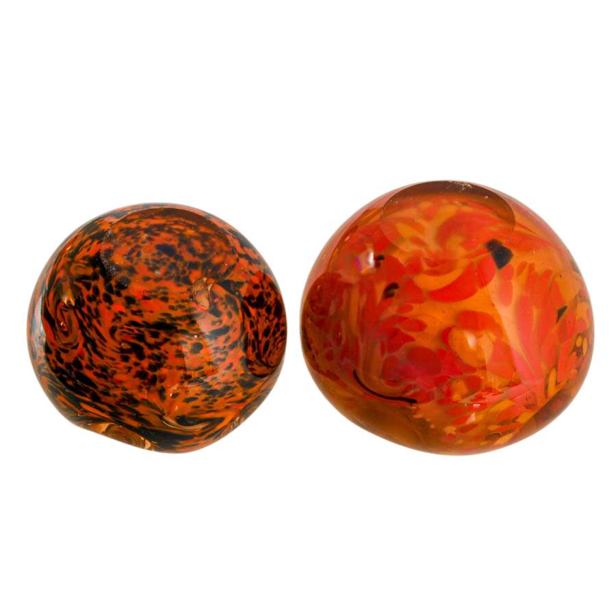 Pair of Handblown Rose Bowl Paperweights-5