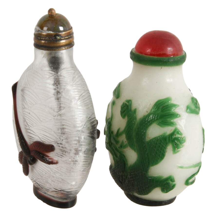 Antique Pair of Peking Glass Snuff Bottles-2
