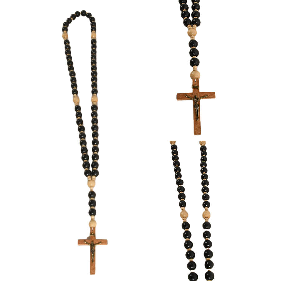 3 Large Wooden Rosaries for Wall Décor-4