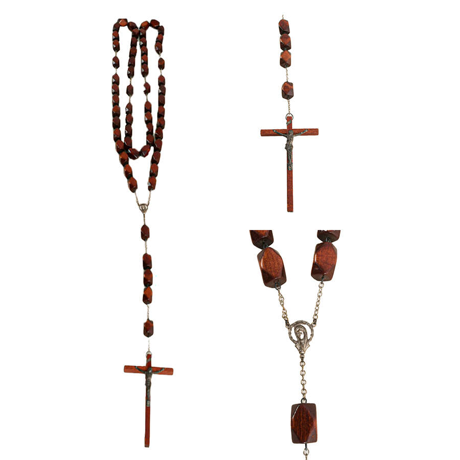 3 Large Wooden Rosaries for Wall Décor-2