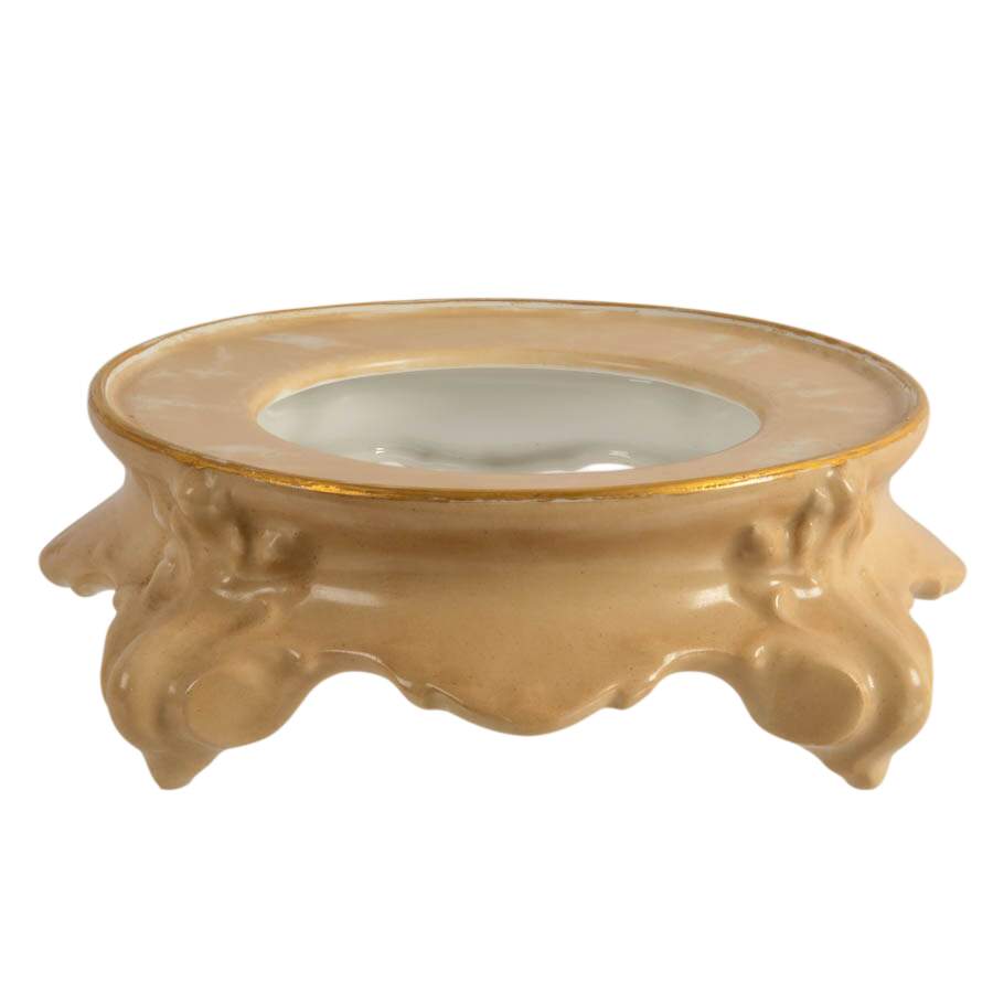 Antique French Limoges Porcelain Punch Bowl Stand-2