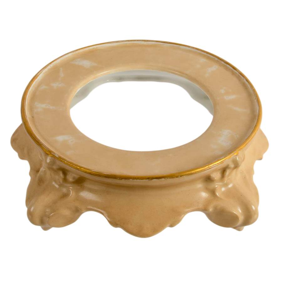 Antique French Limoges Porcelain Punch Bowl Stand-1