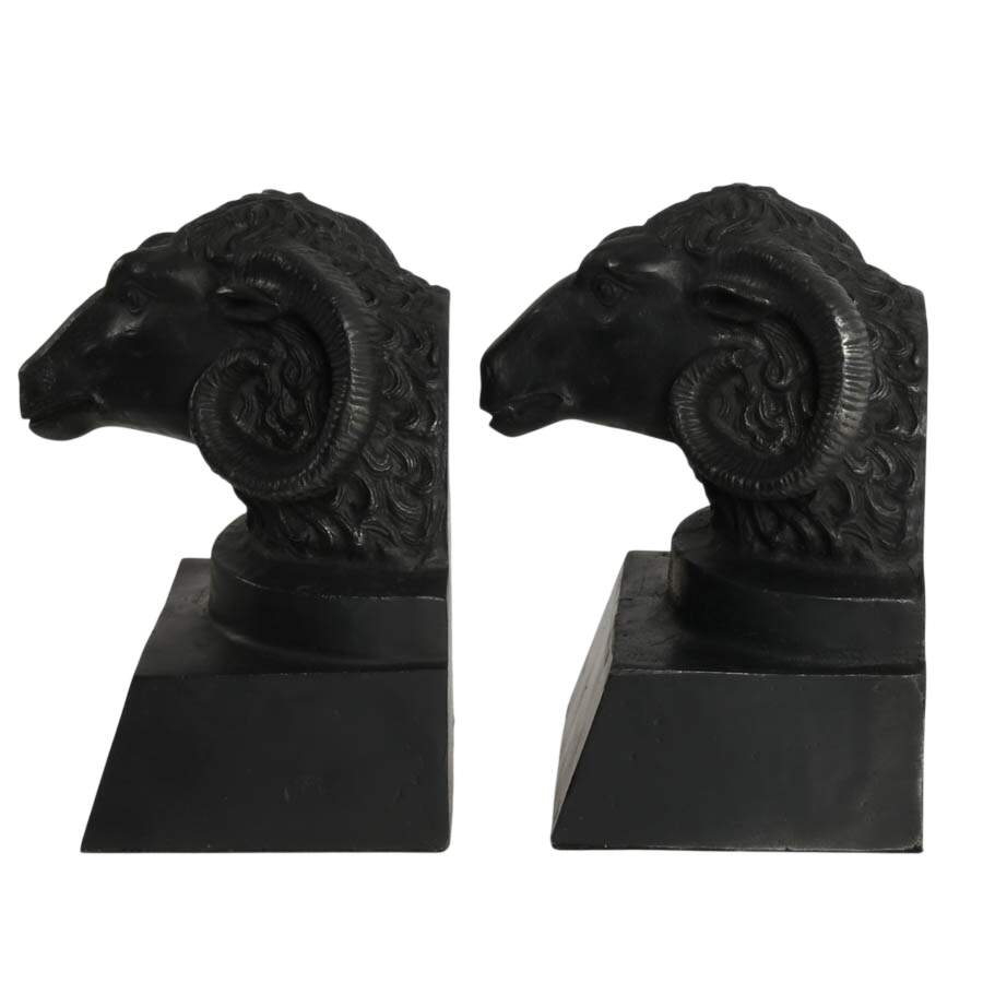 Pair of Iron Ram Bookends-3