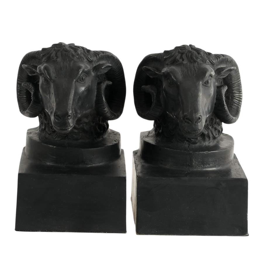 Pair of Iron Ram Bookends-1