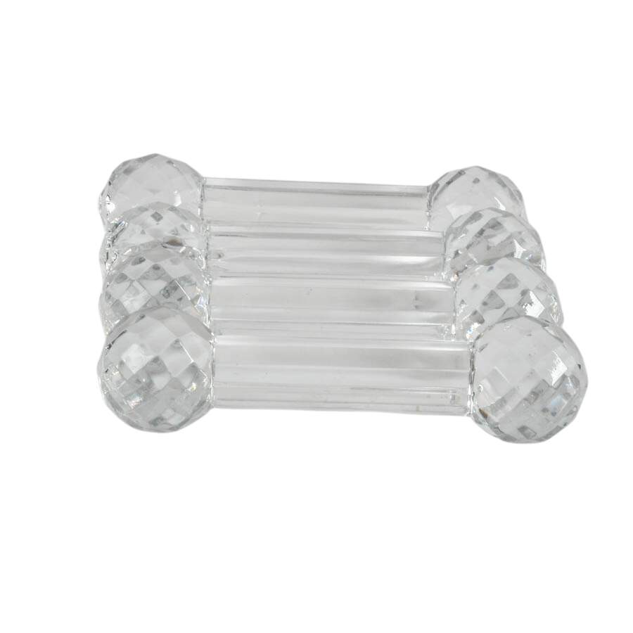 Set of Four Crystal Cut Glass Prism Dumbbell Knife Rest-4