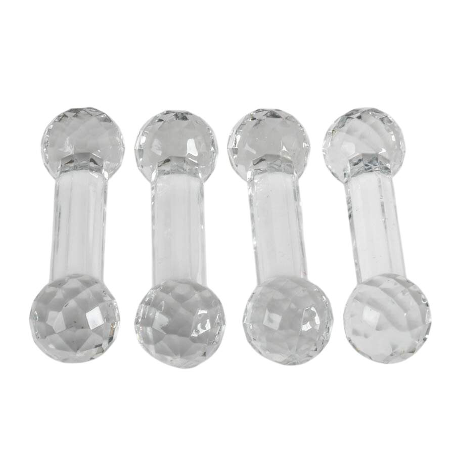 Set of Four Crystal Cut Glass Prism Dumbbell Knife Rest-1