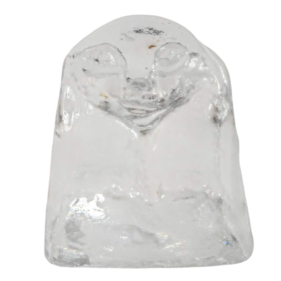 Signed Scandinavian Troll Glass Paperweight-5