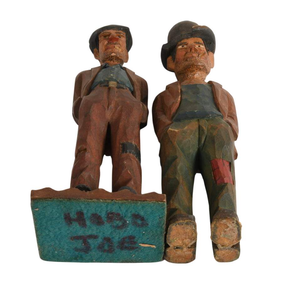 Set of Four Hand-Carved Wooden Figures-7