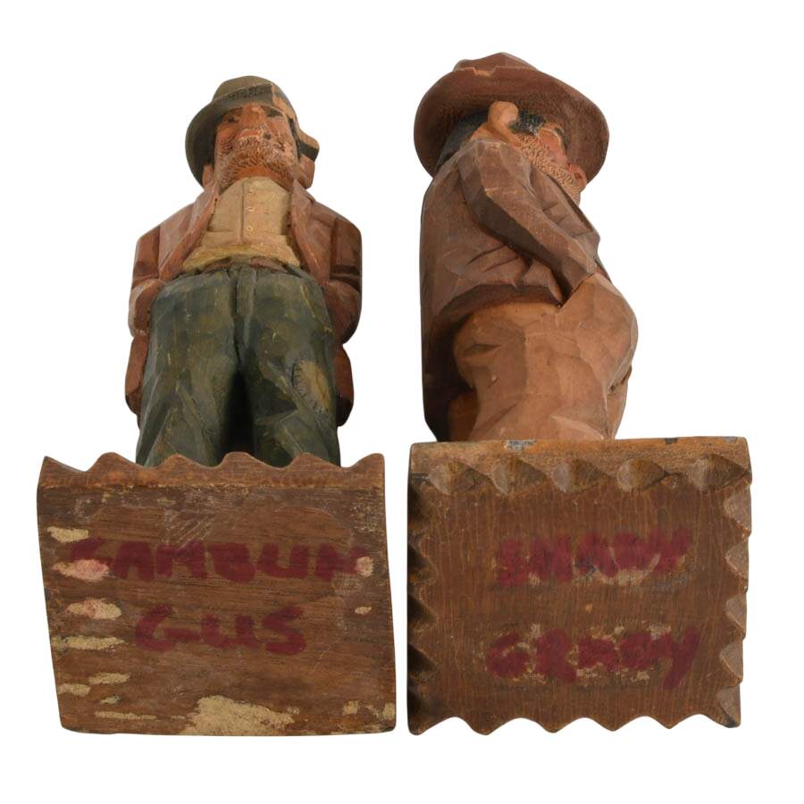 Set of Four Hand-Carved Wooden Figures-5