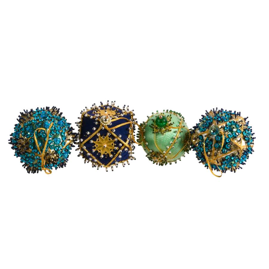 Set of Four Handmade Pin Ornaments-2