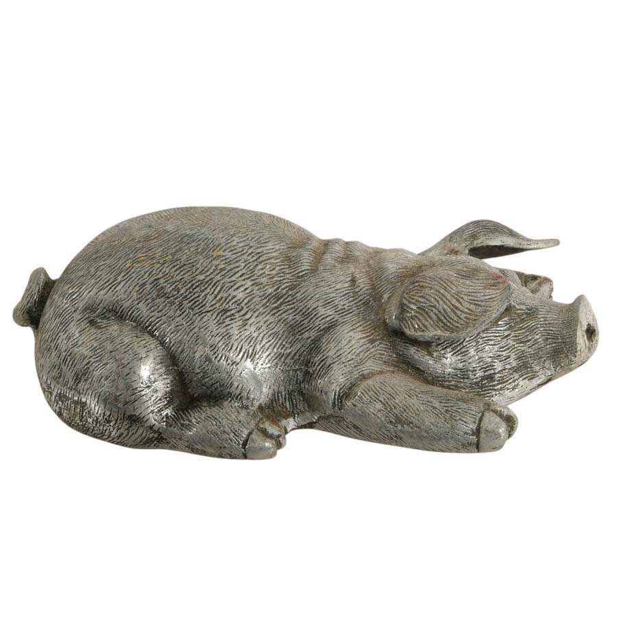 Large Cast-Iron Recumbent Pig Home Décor-6