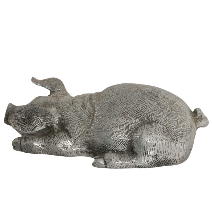 Large Cast-Iron Recumbent Pig Home Décor-4