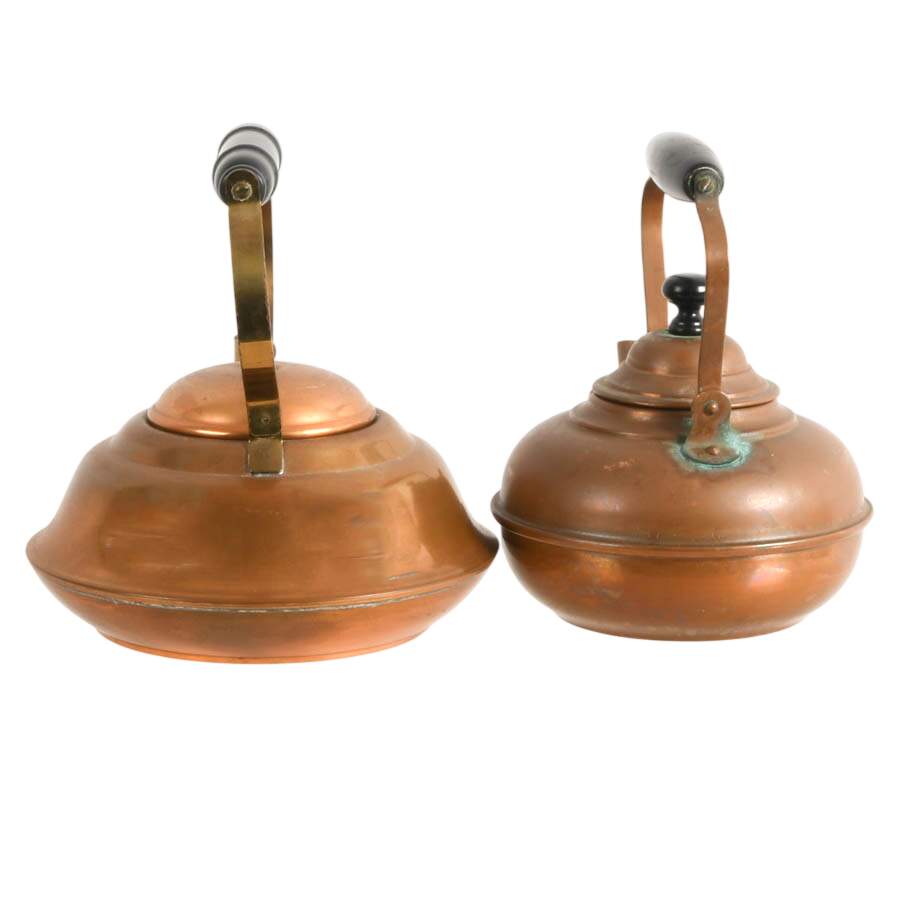 Pair of Copper Tea Kettles Including S. Sternau Co. and Copper Craft Guild-4