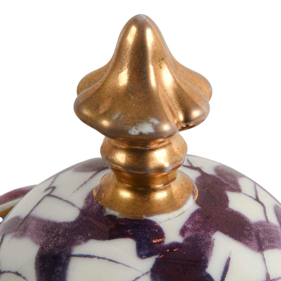 Victoria Austria Gilt Porcelain Biscuit Jar with Lady's Portrait-7