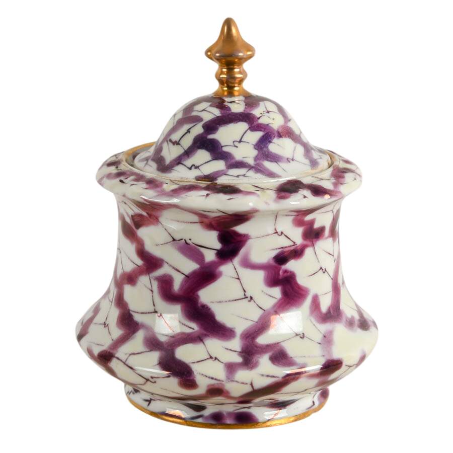 Victoria Austria Gilt Porcelain Biscuit Jar with Lady's Portrait-3