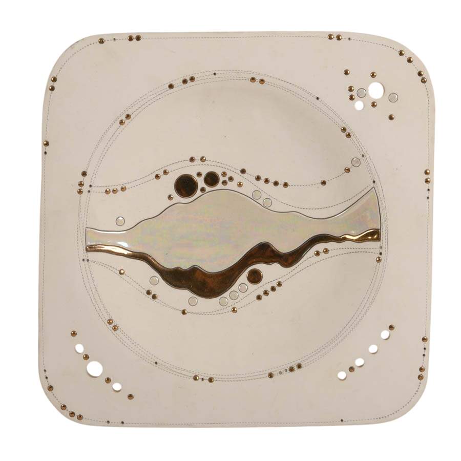 Postmodern Terry Pottery Wall Pocket and Plate Set-6