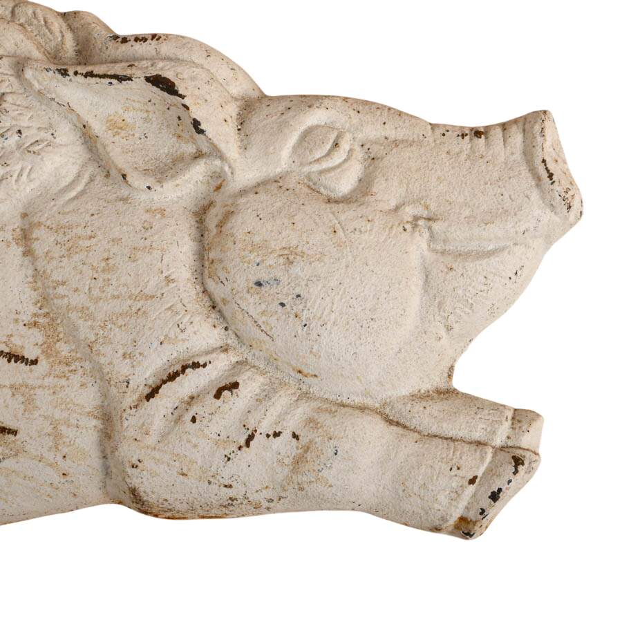 Collection of Three Pig Metal and Stone Décor-4