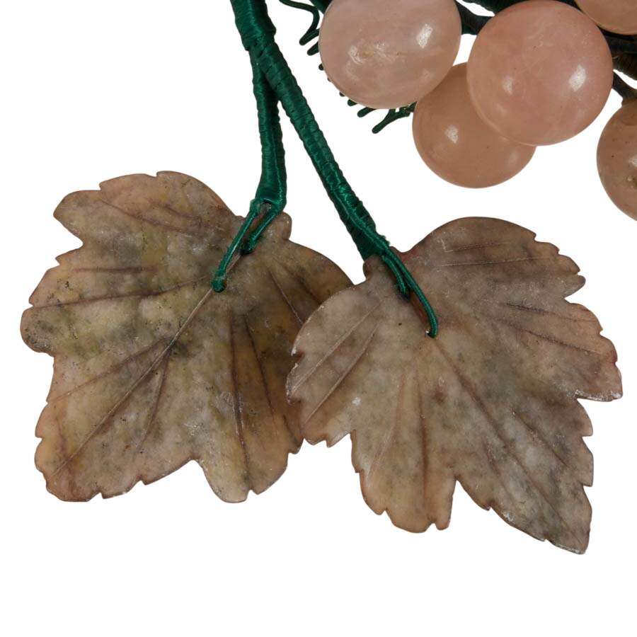 Victorian Hand-Carved Pink Stone Grape Cluster-5