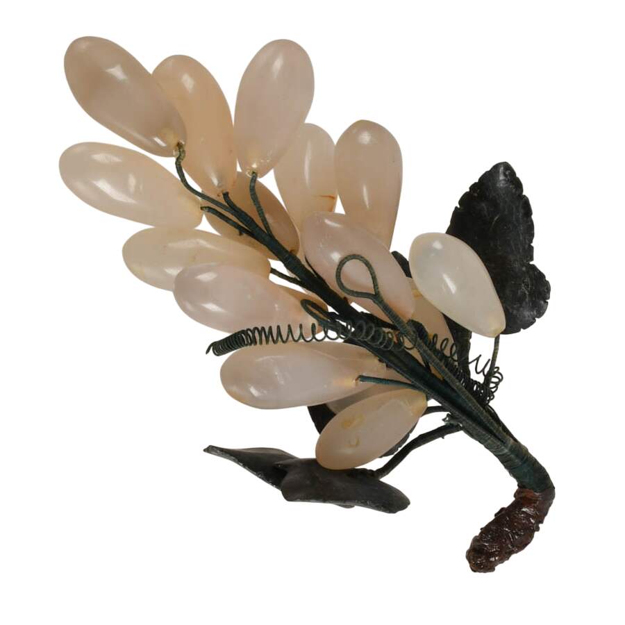 19th-Century Victorian Hand-Carved Stone Grape Cluster-6