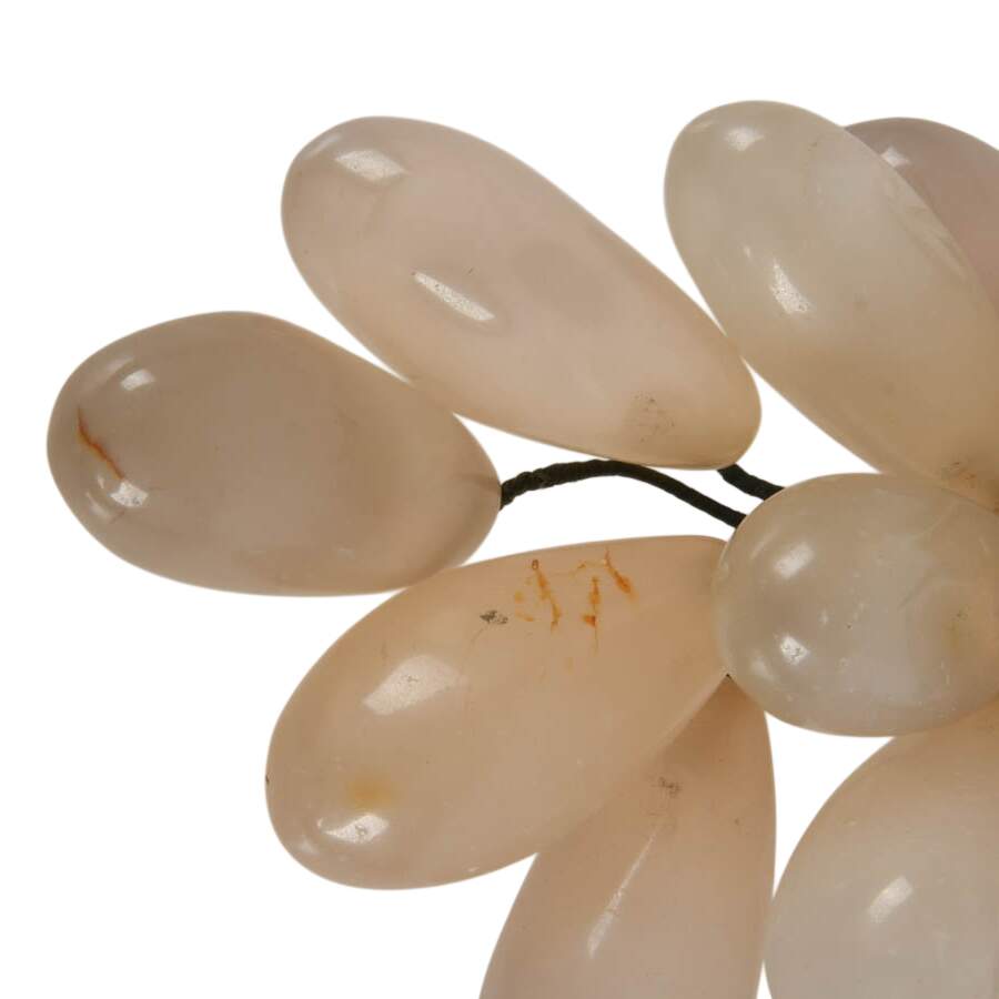 19th-Century Victorian Hand-Carved Stone Grape Cluster-5