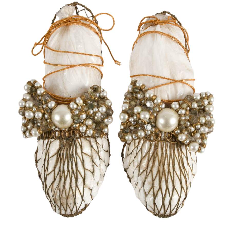 Vintage Pair of Wired Victorian-Style Shoes-4