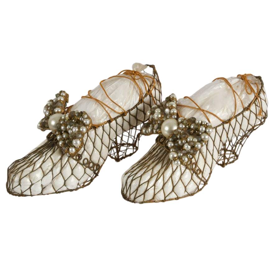 Vintage Pair of Wired Victorian-Style Shoes-2