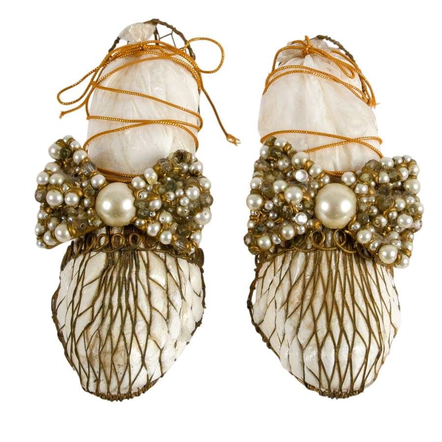 Vintage Pair of Wired Victorian-Style Shoes-1