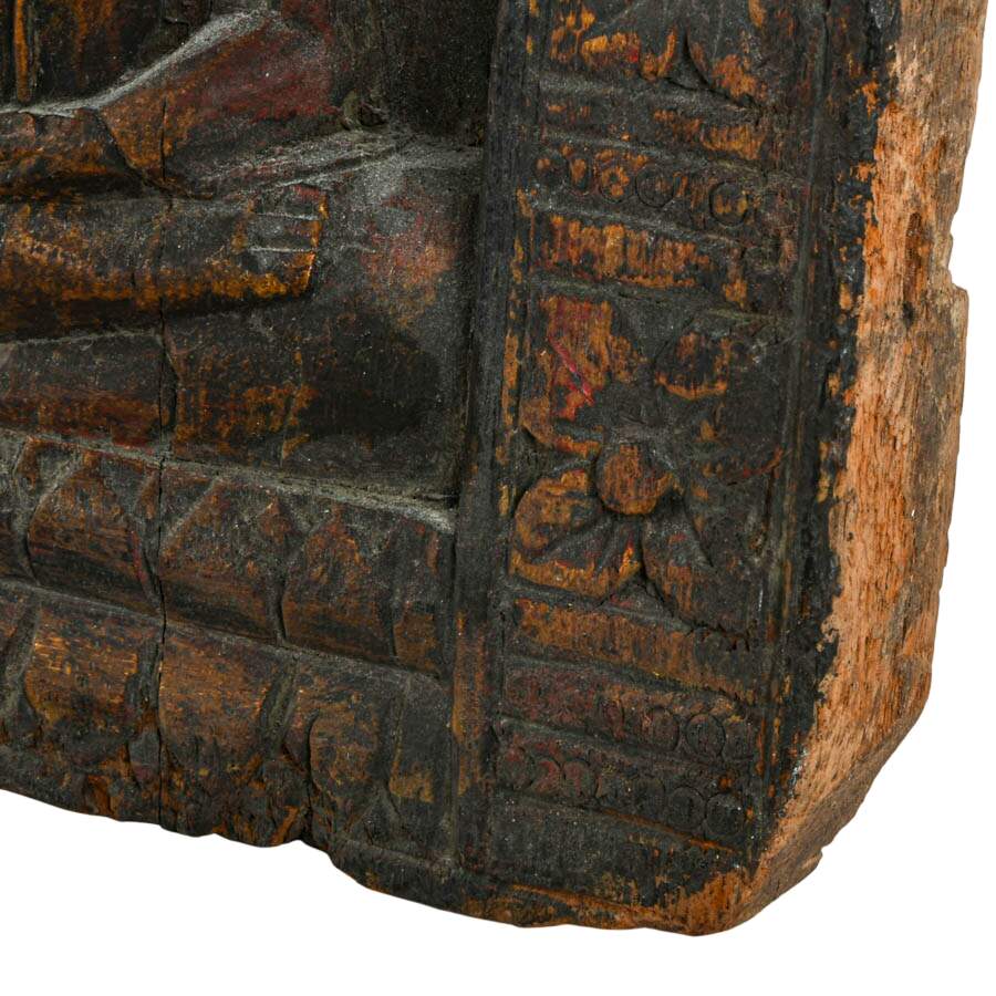 Antique Thai Wooden Buddha Votive Panel-5