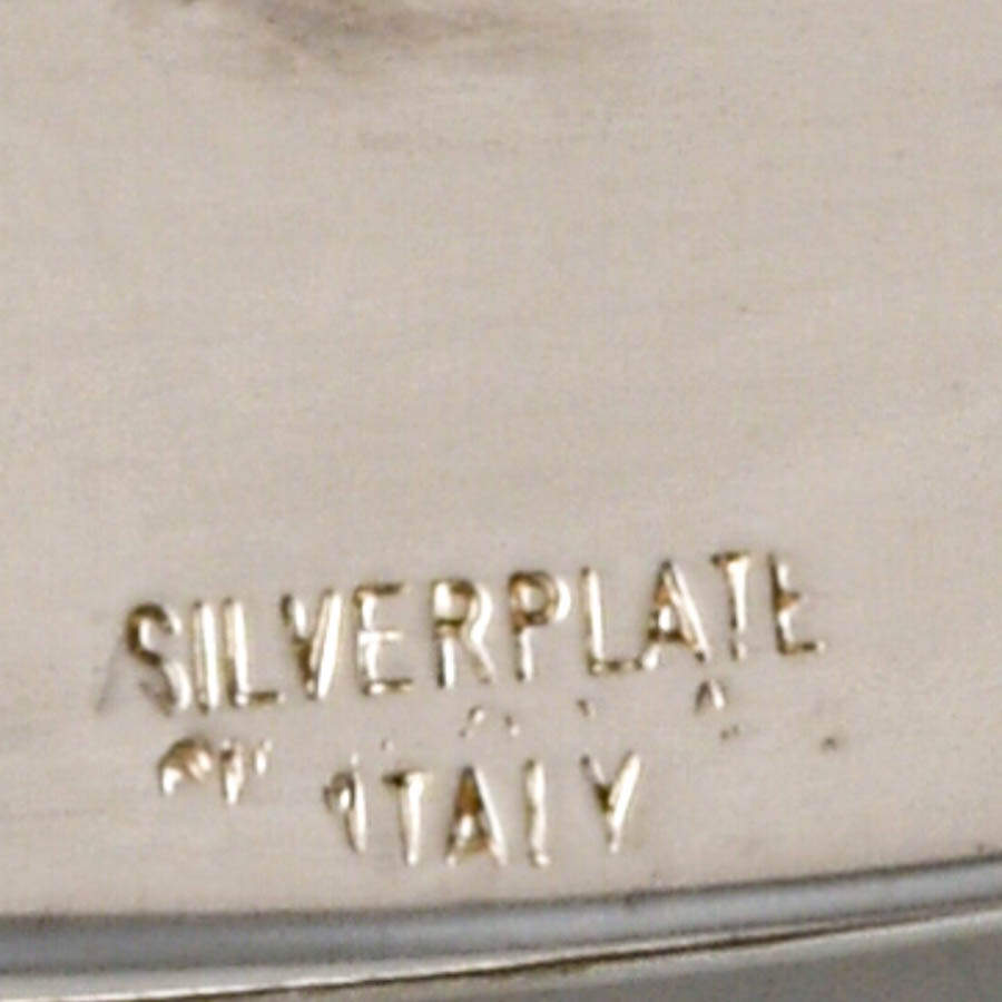Italian Oval Silverplate Tray with Handles-6
