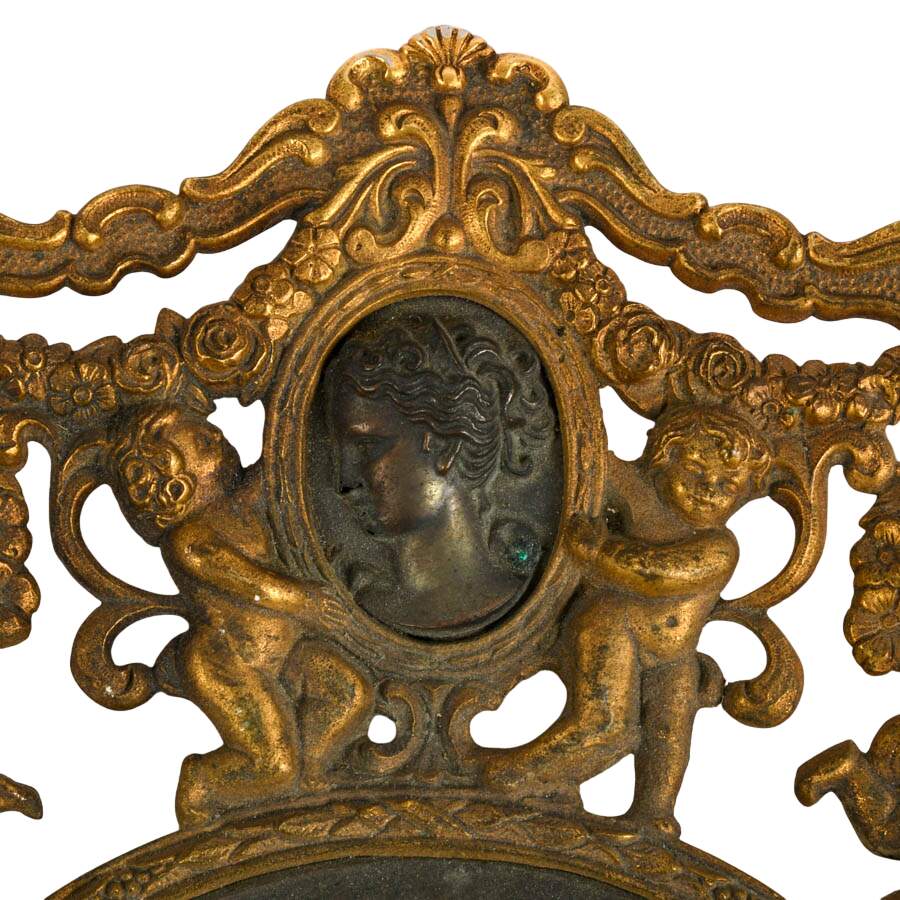 Ornate Baroque Roman Chariot Cast Brass Relief Charger Wall Plaque-5