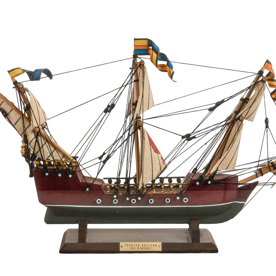 Vintage 16th Century Spanish Galleon Ship Model-6