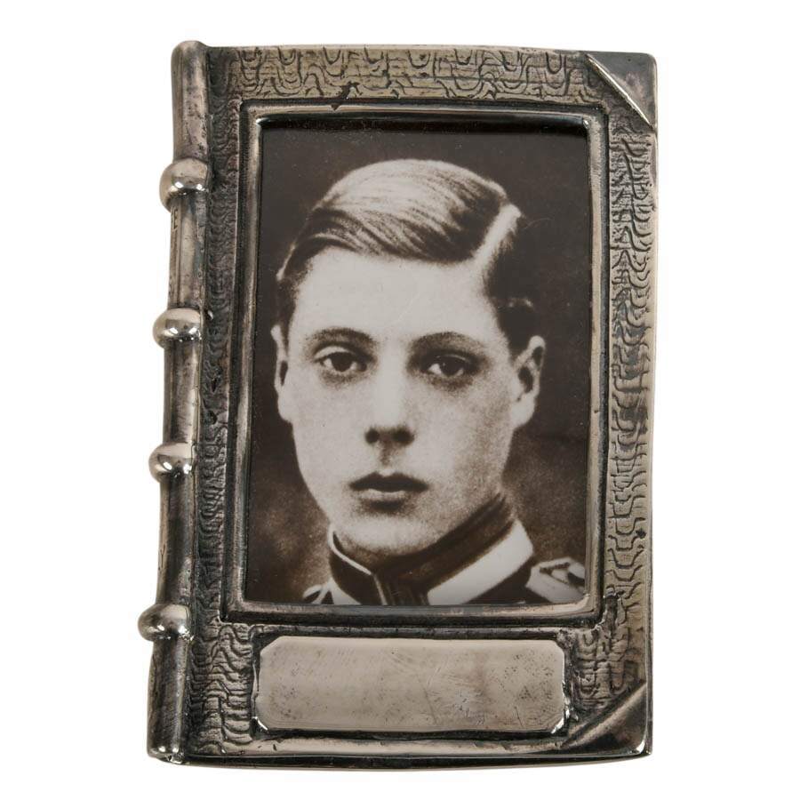 Vintage Kate Shea Art Nouveau Style Small Silverplate Book Photo Frame-1