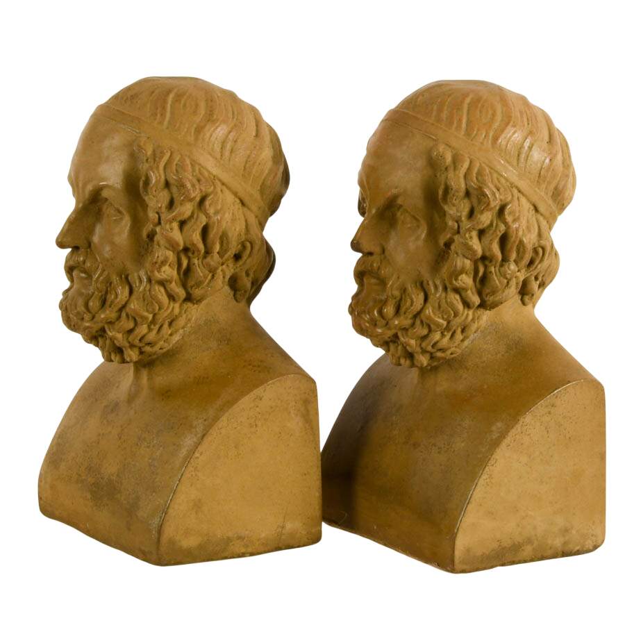 Pair of Concrete Bookends of Homer-2