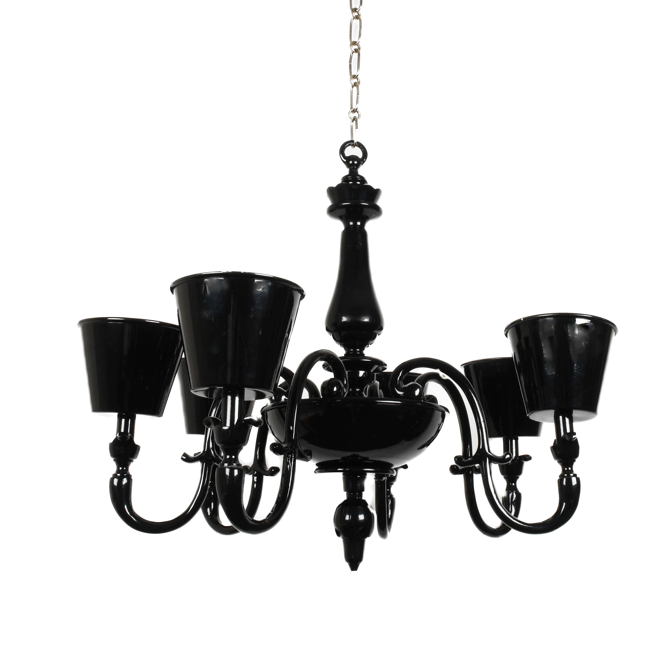 Modern Black Metal Candle Chandelier-4