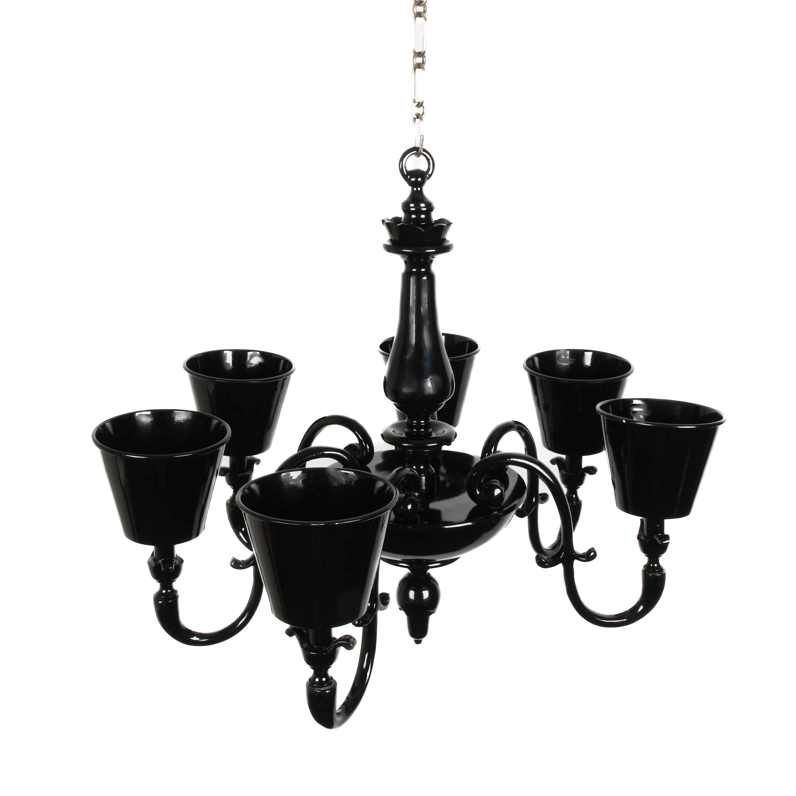 Modern Black Metal Candle Chandelier-3