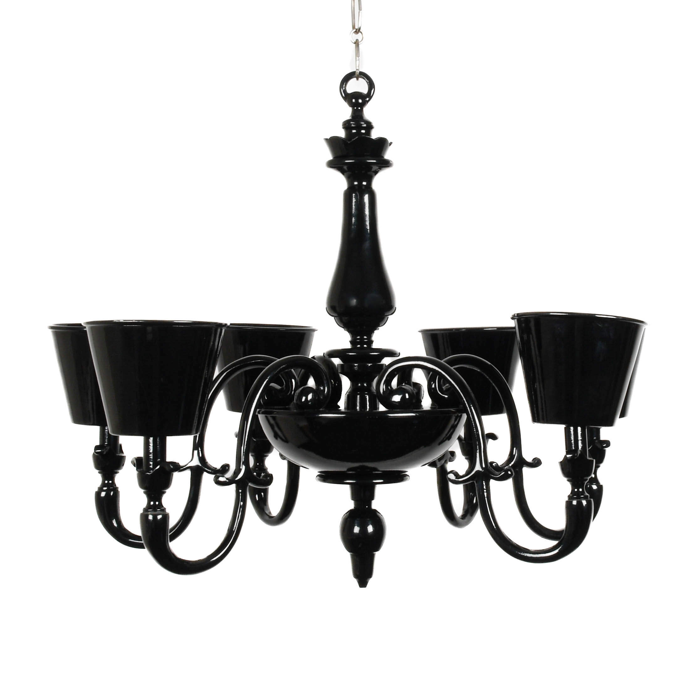 Modern Black Metal Candle Chandelier-2