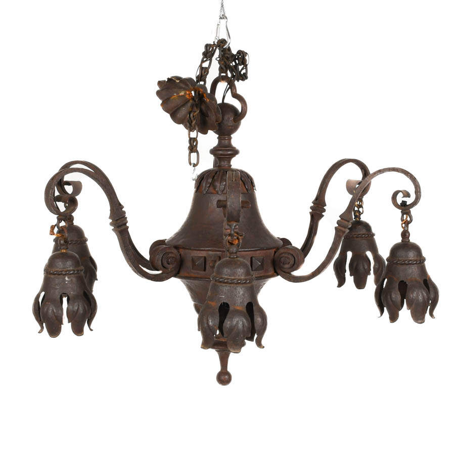 Gothic-Style Cast Metal Hanging Ceiling Light-2