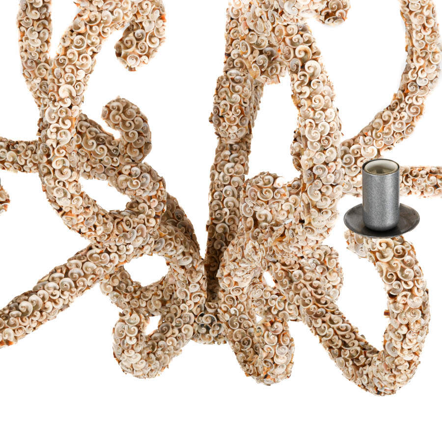 Carved Seashell Octopus Design Hanging Chandelier-5