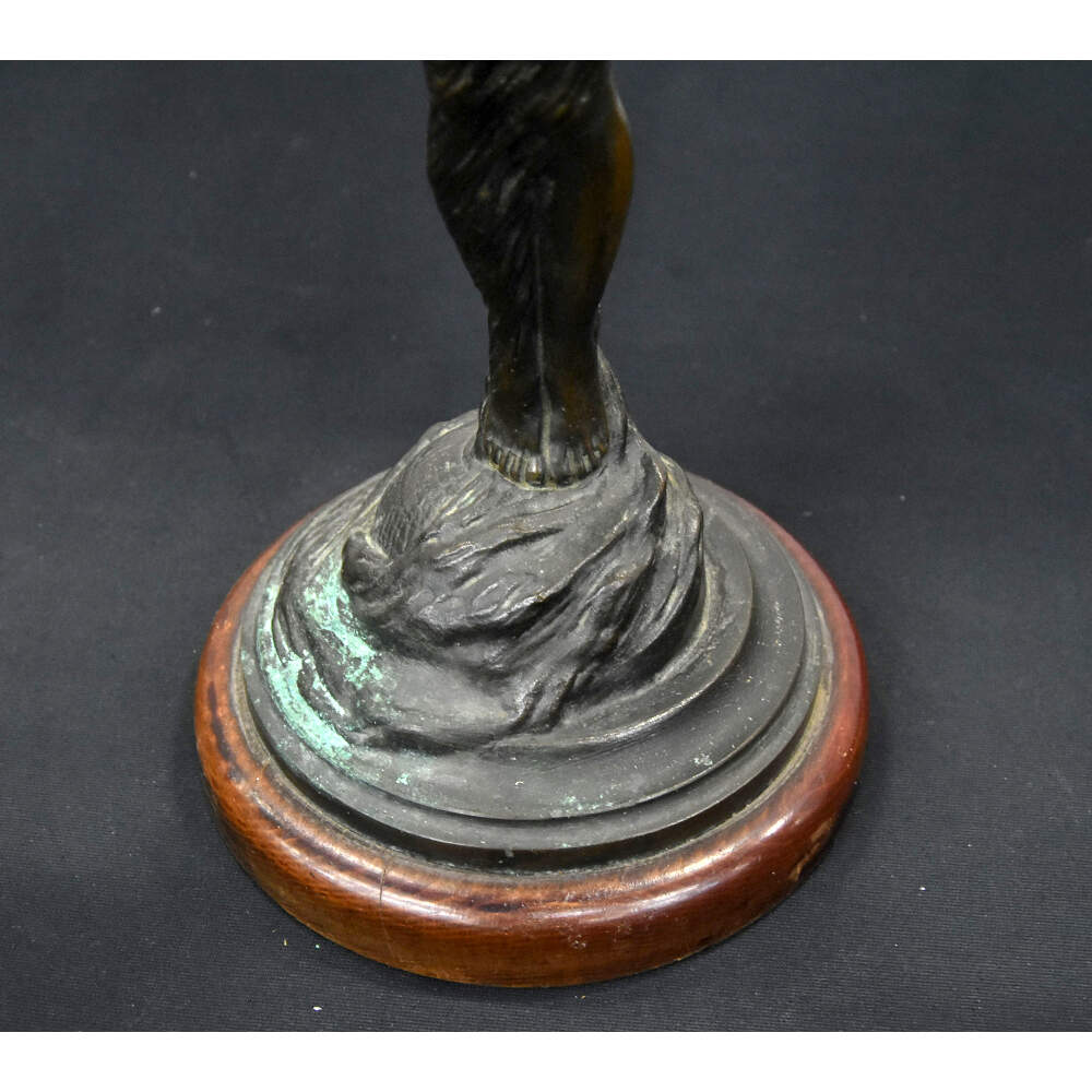 Antique Art Deco Bronze Angel Blowing the Horn Figure-7