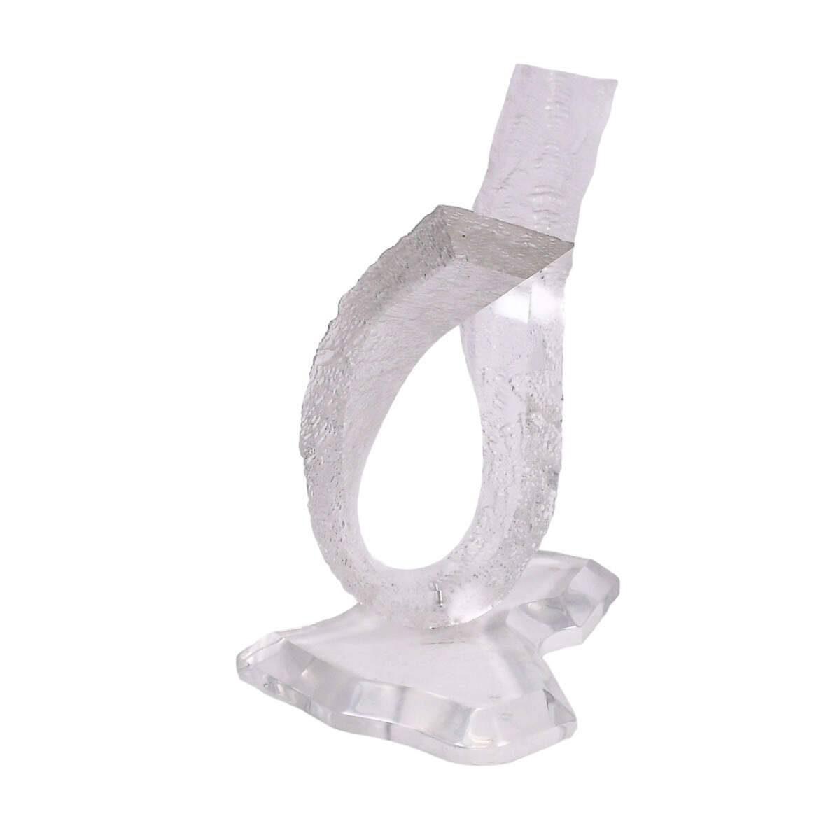 Clear Acrylic Bird Sculpture on Stand-4
