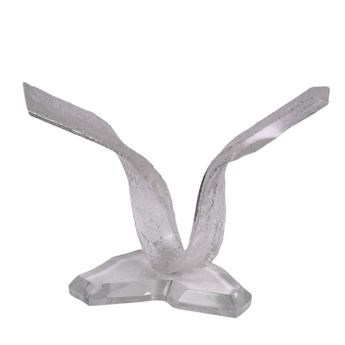 Clear Acrylic Bird Sculpture on Stand-2