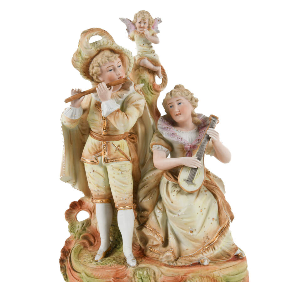 Antique German Bisque Musicians Figural Grouping-5