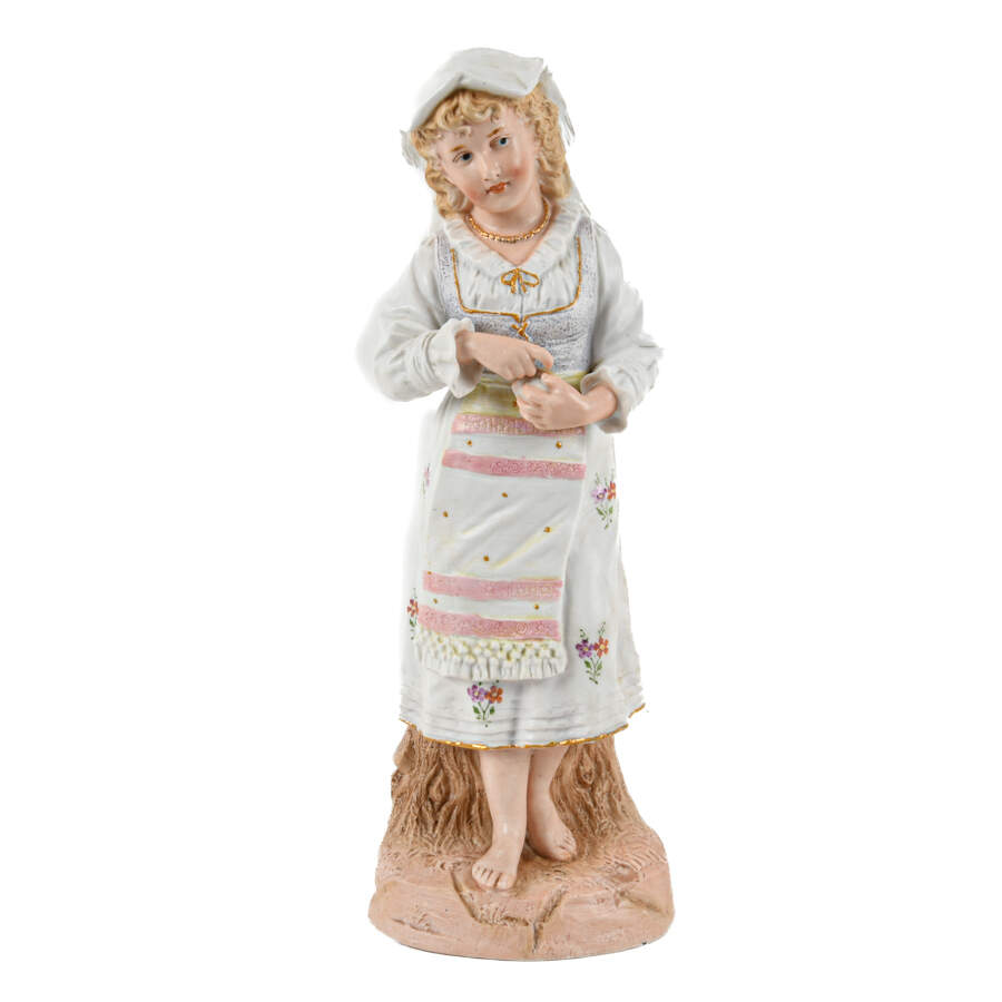 Antique German Bisque Figure of a Young Girl-1