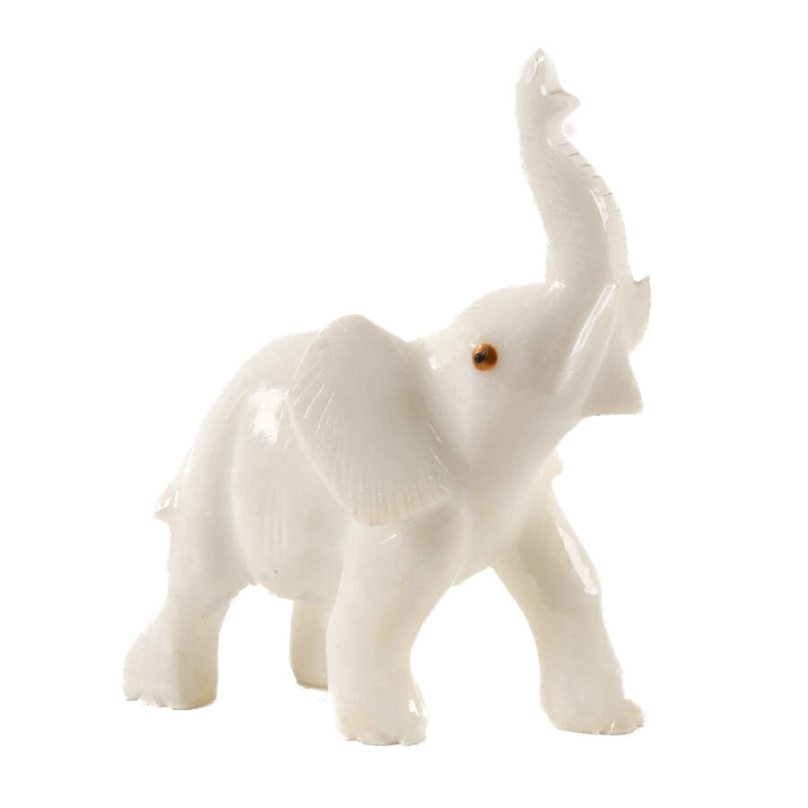 Carved Marble Elephant Statue-4