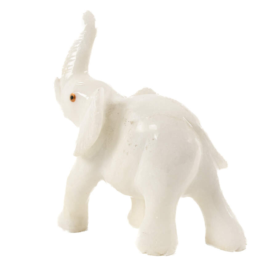 Carved Marble Elephant Statue-2