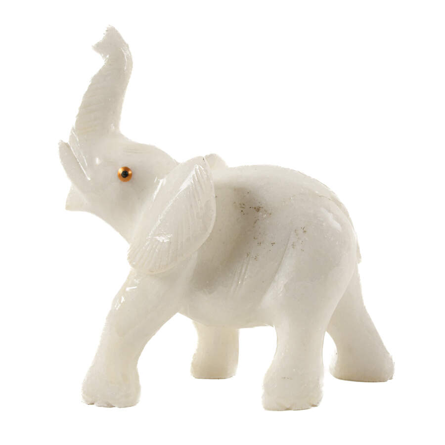 Carved Marble Elephant Statue-1